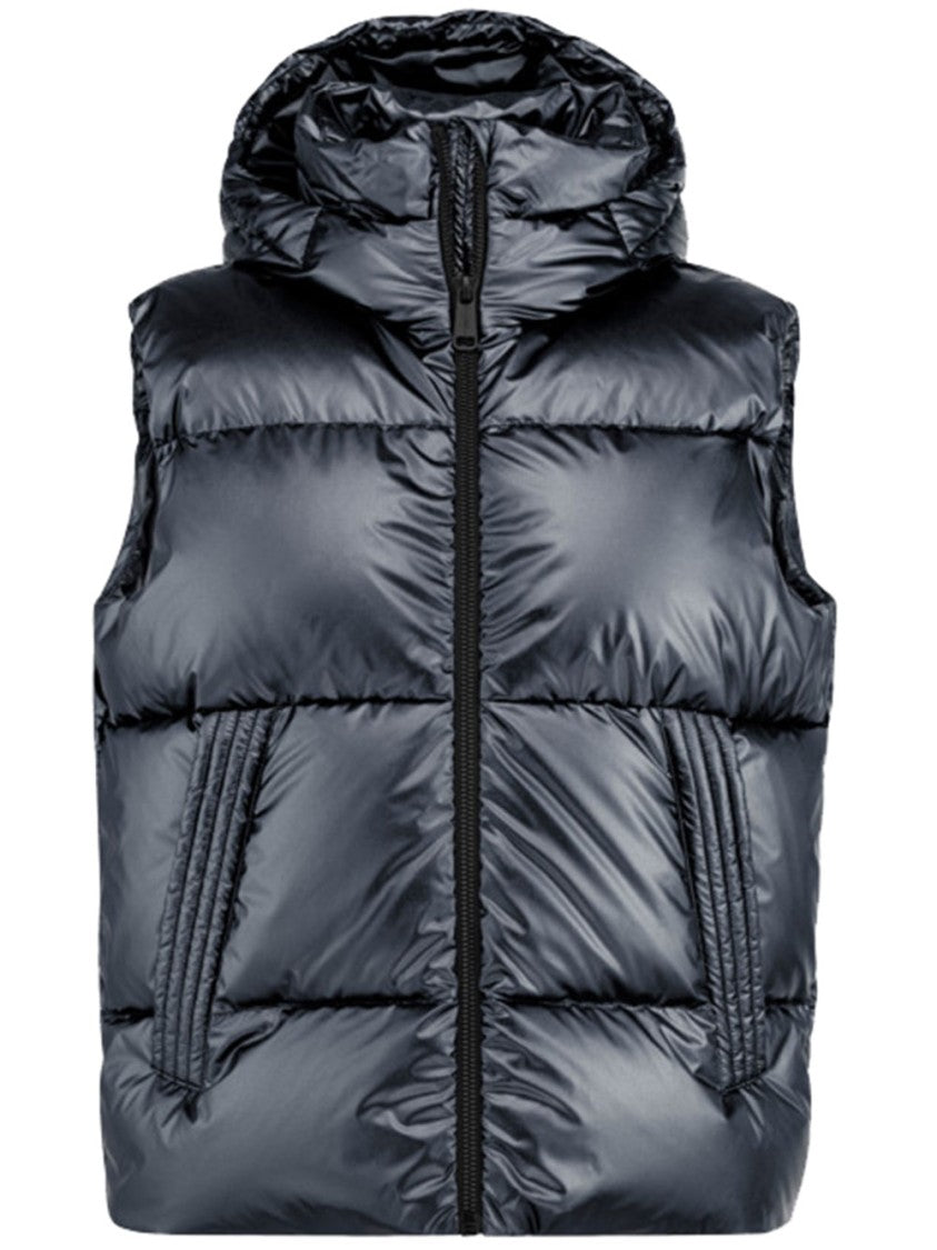 Head Black Daisy High-Shine Quilted Puffer Vest