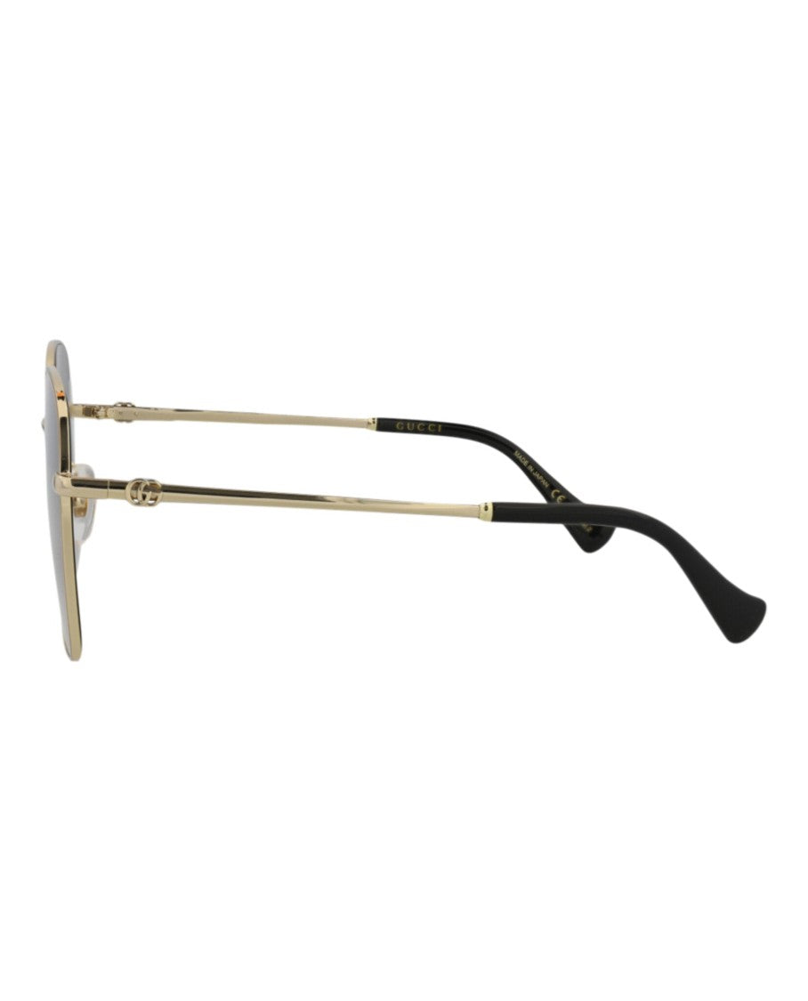 Gucci Square-Frame Metal Sunglasses With Gradient Tinted Lenses
