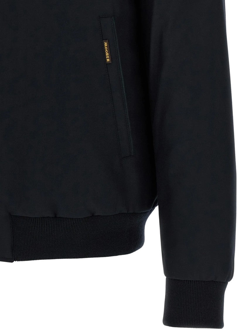 Moorer Sophisticated Janos Bomber Jacket With High Collar And Subtle Branding