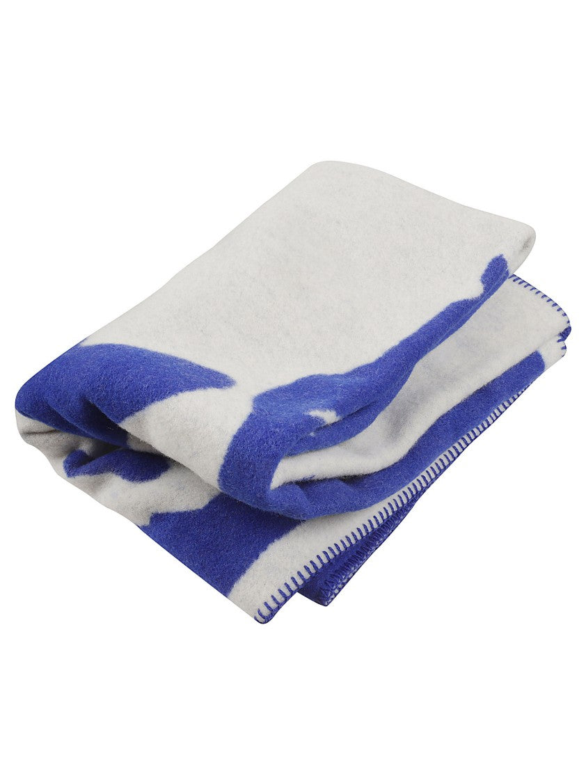 Burberry Wool Scarf With Bold Blue