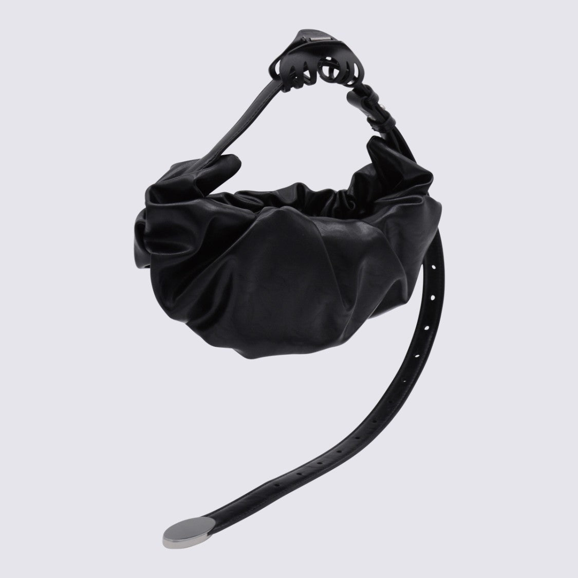 Diesel Ruched Black Bag With Adjustable Claw Clasp