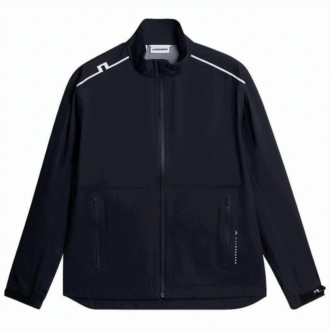 J Lindeberg Lightweight Black Jacket With Stand Collar