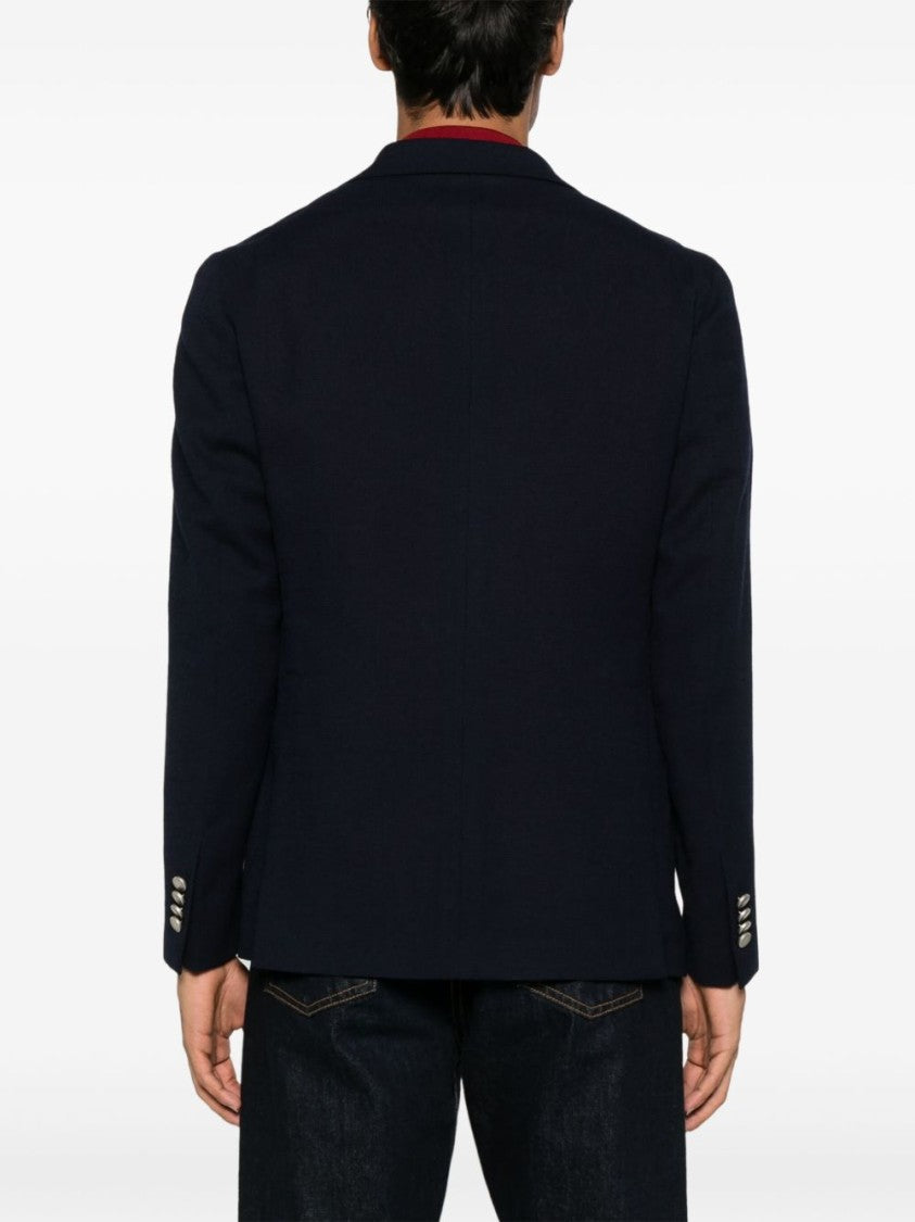 Tagliatore Navy Blue Jacket With English Rear Vents