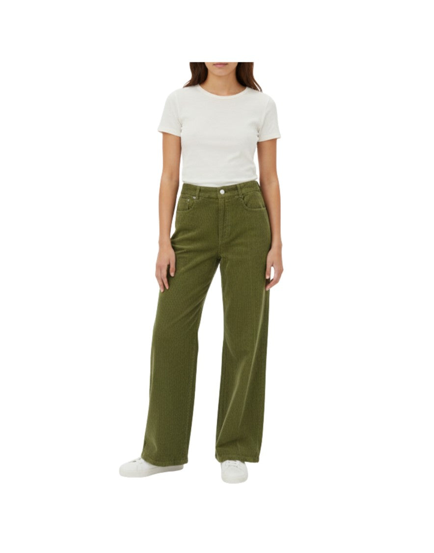 Cellar Door High-Waisted Ribbed Stretch Corduroy Trousers