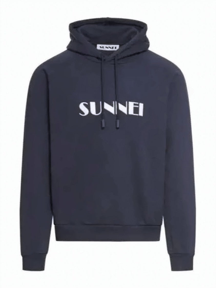 Sunnei Relaxed Fit Hooded Sweatshirt With Contrasting Logo