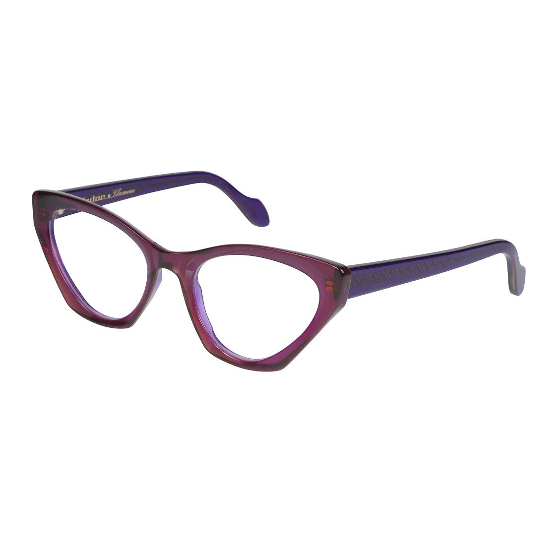 Kador Coachella Glamour Translucent Deep Purple Cat-Eye Sunglasses
