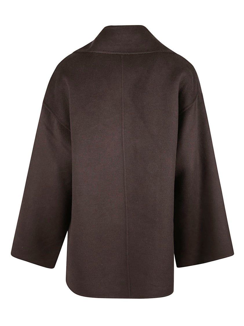 Hinnominate Double-Breasted Boxy Wool-Blend Short Coat