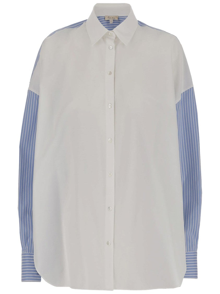 Her Shirt Cotton And Silk Shirt With Striped Pattern
