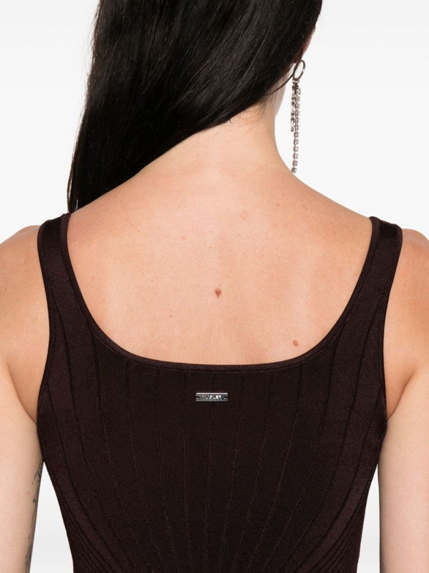 Mugler Ribbed Purple Tank Top