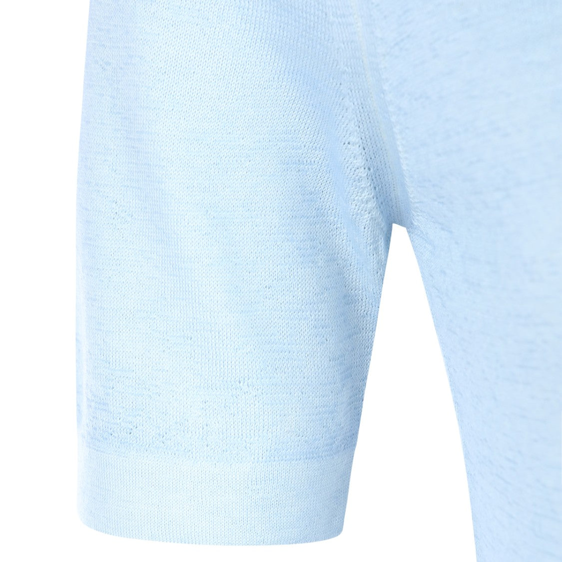 Malo Light Blue Wool Knitwear With Crew Neck And Short Sleeves