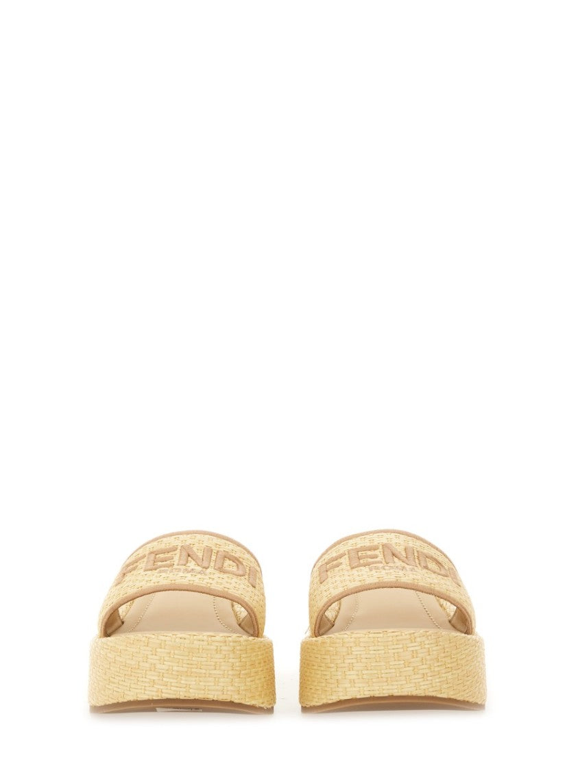 Fendi "Fendi Sunshine" Flatform Slide Sandal