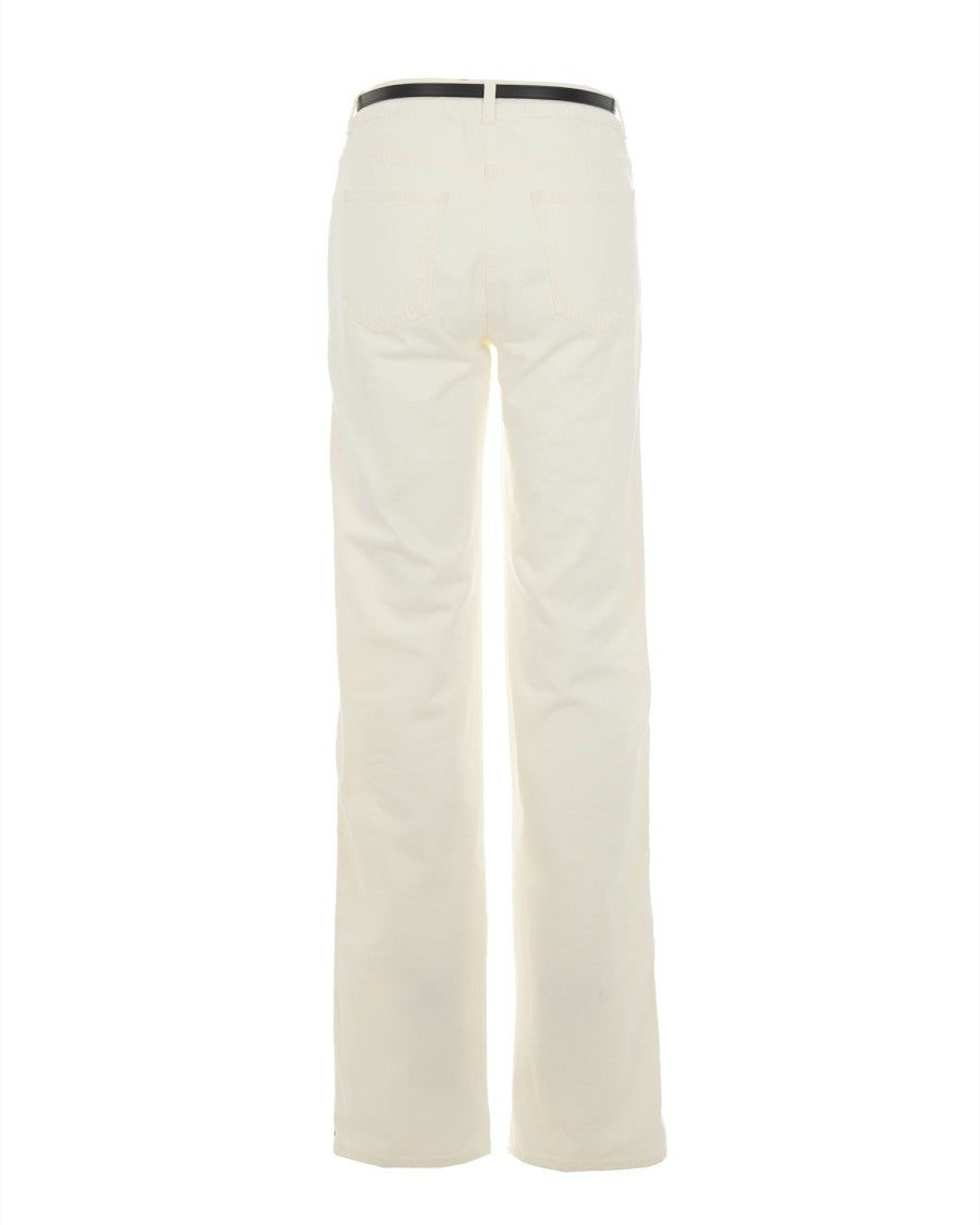Elisabetta Franchi White Satin Band Jeans