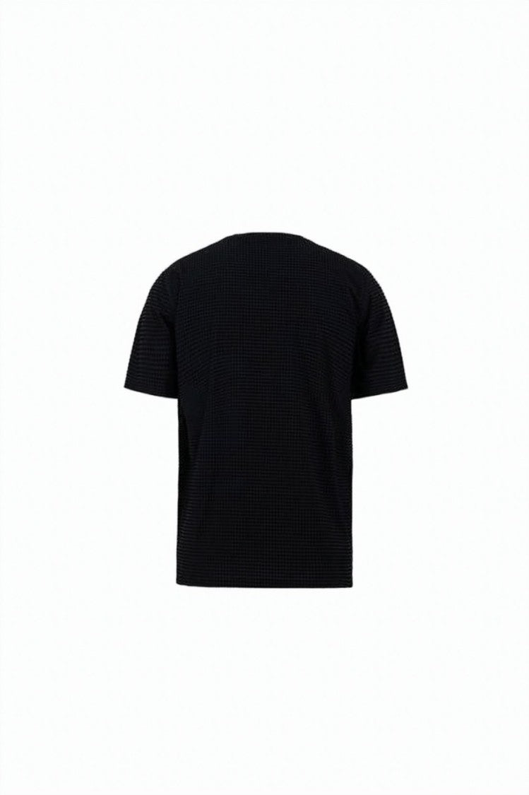 District Vision Textured Black T-Shirt With Classic Crew Neckline