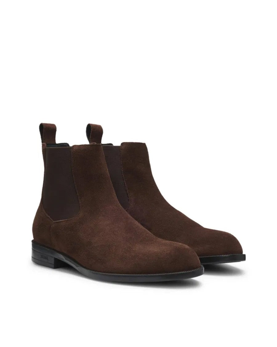 Boss Brown Suede Leather Chelsea Boots