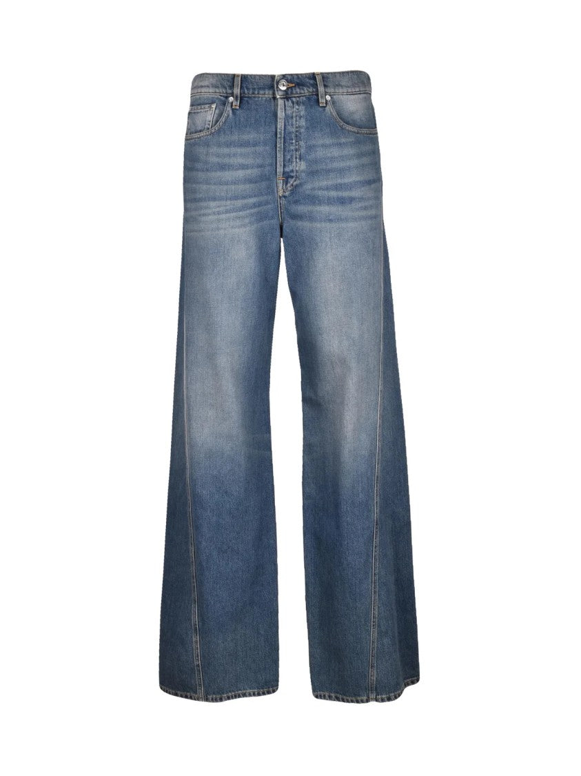 Lanvin Denim Wide-Leg Cotton Jeans