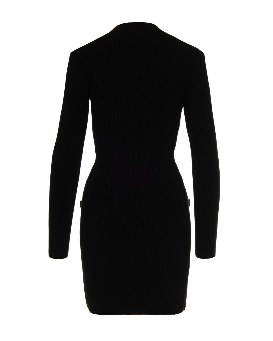 Elisabetta Franchi Mini Knit Dress With Jewel Embellishments - Black