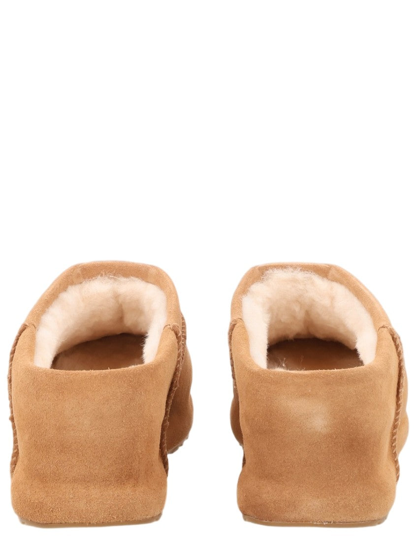 Ugg Brown Closed-Toe Shearling Sandals