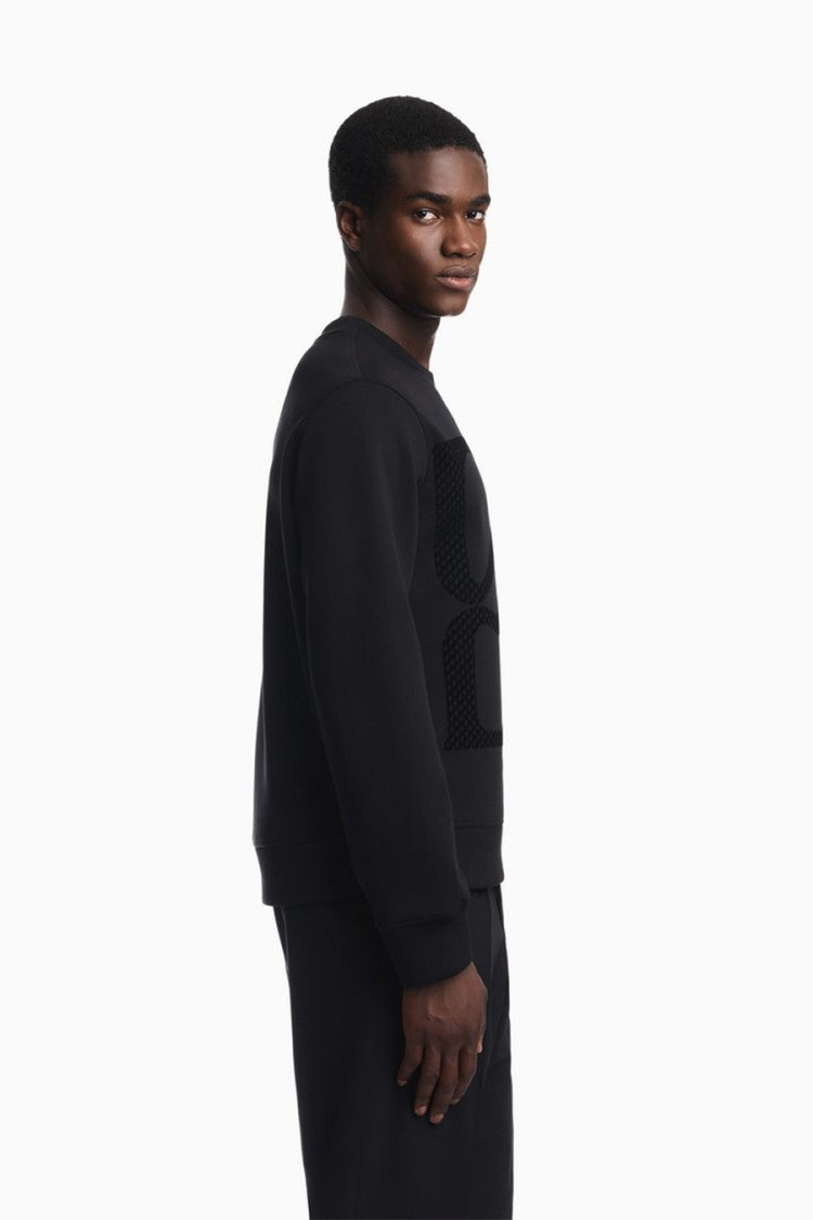 Emporio Armani Black Cotton-Blend Logo Sweatshirt