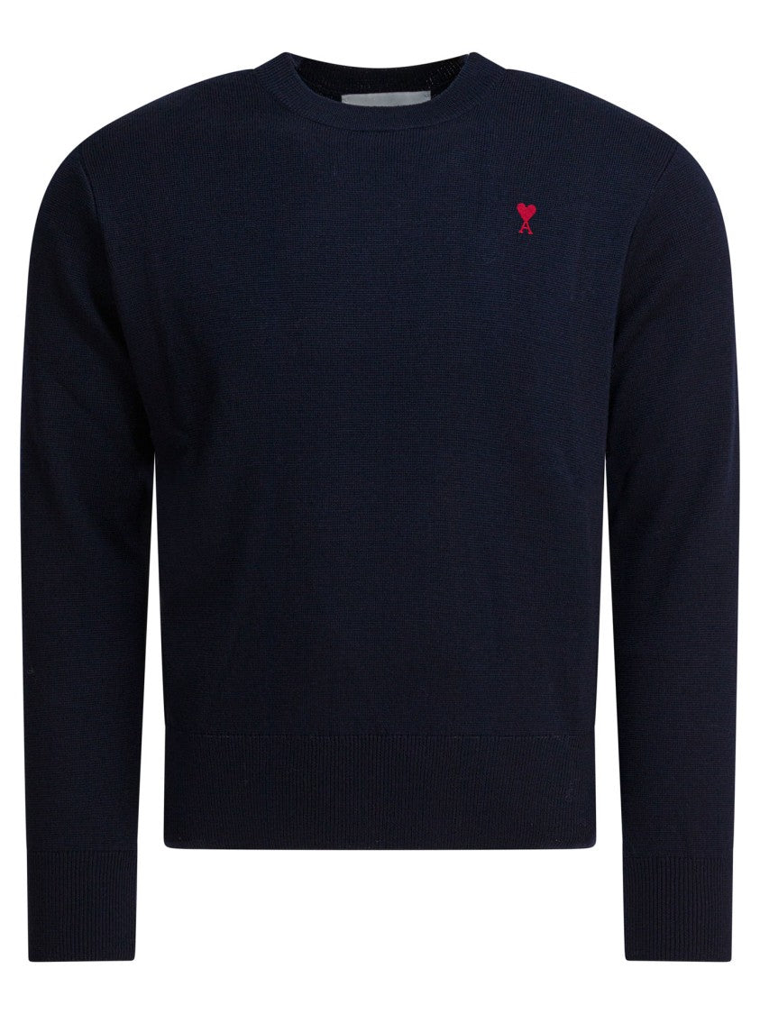 Ami Paris Classic Blue Wool Sweatshirt