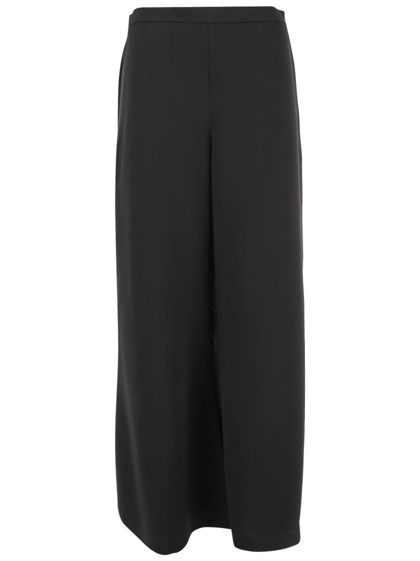 By Malene Birger Flared Leg High Waist Pants In Smooth Acetate Blend