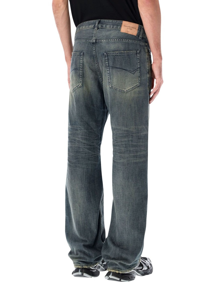 Balenciaga Relaxed Fit Washed Denim Pants
