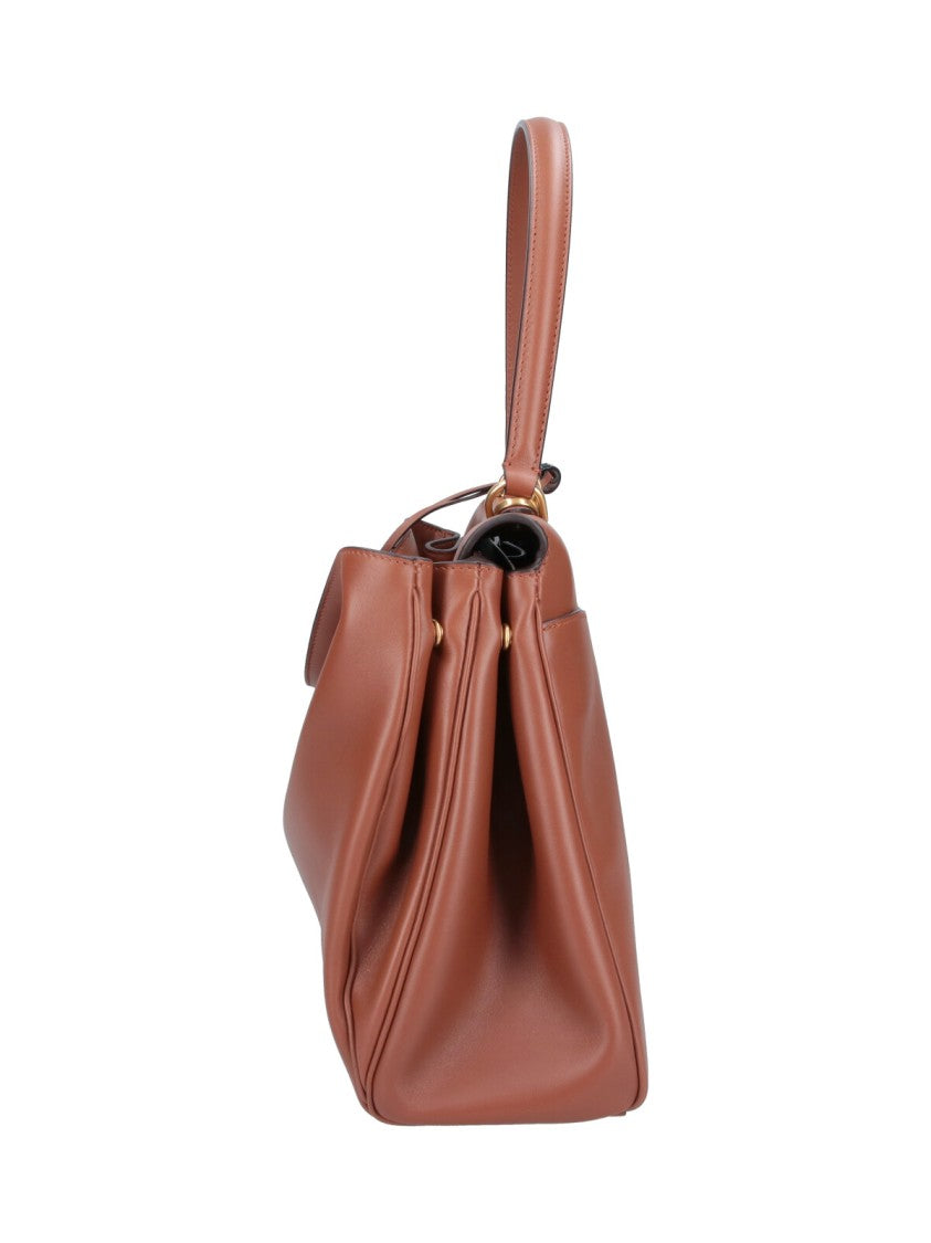 Balenciaga Brown Rodeo Medium Calfskin Leather Handbag