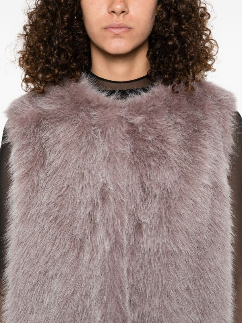 Herno Sleeveless Faux Fur Tortora Jacket