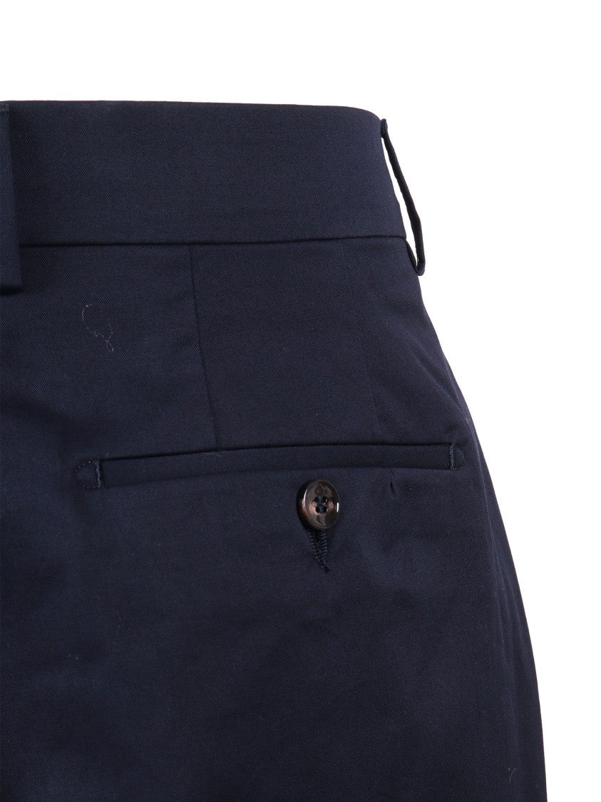 Berwich Blue Yretro Long Tailored Straight-Leg Pants