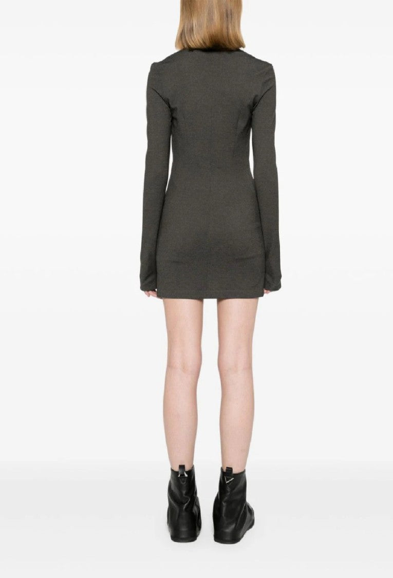 The Attico Black Long-Sleeved Mini Dress
