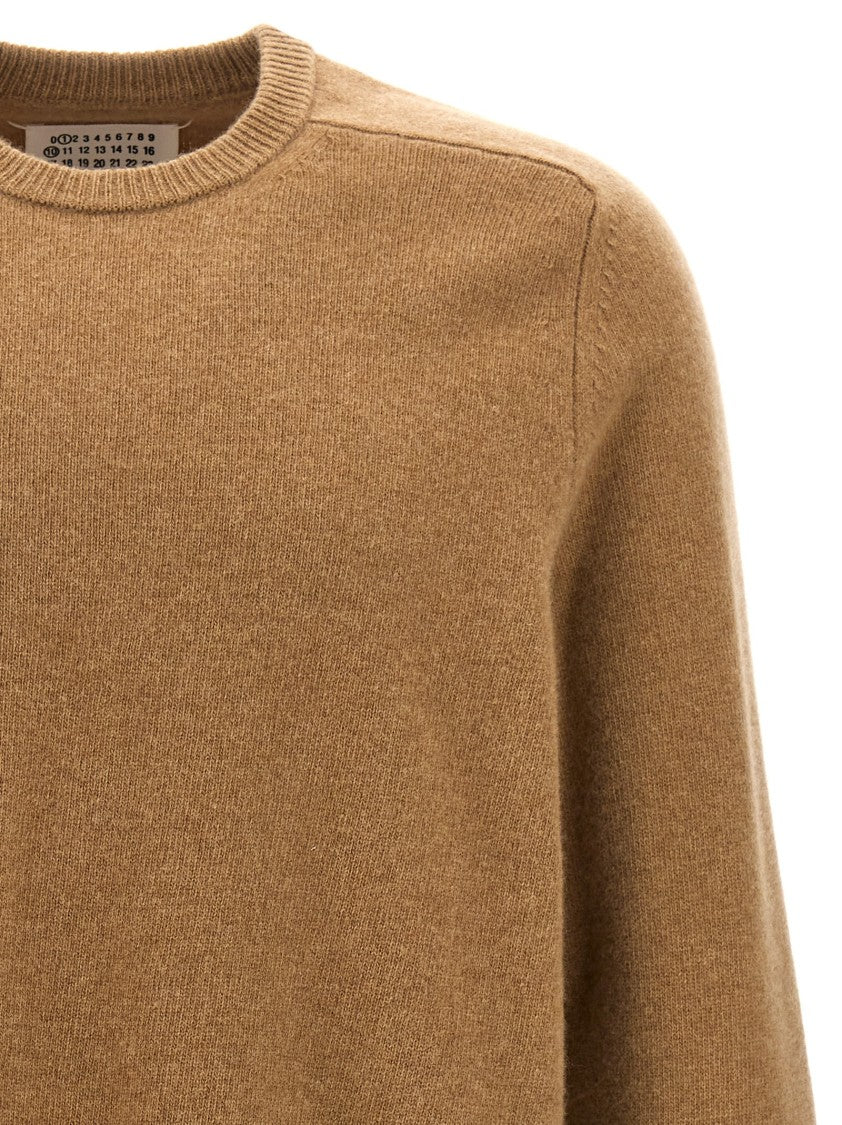 Maison Margiela Used-Effect Wool Sweater With Crew Neck