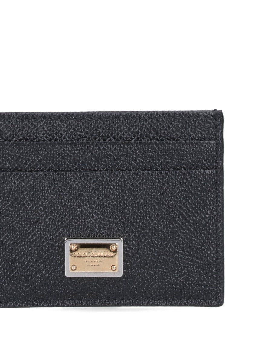Dolce & Gabbana Textured Black Calf Leather Cardholder