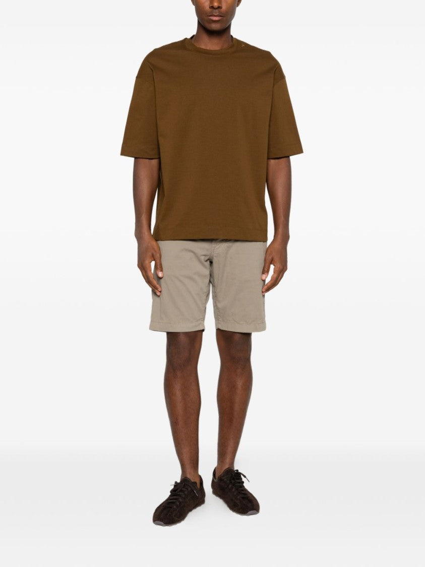 Emporio Armani Brown Jersey Dropped Shoulder T-Shirt