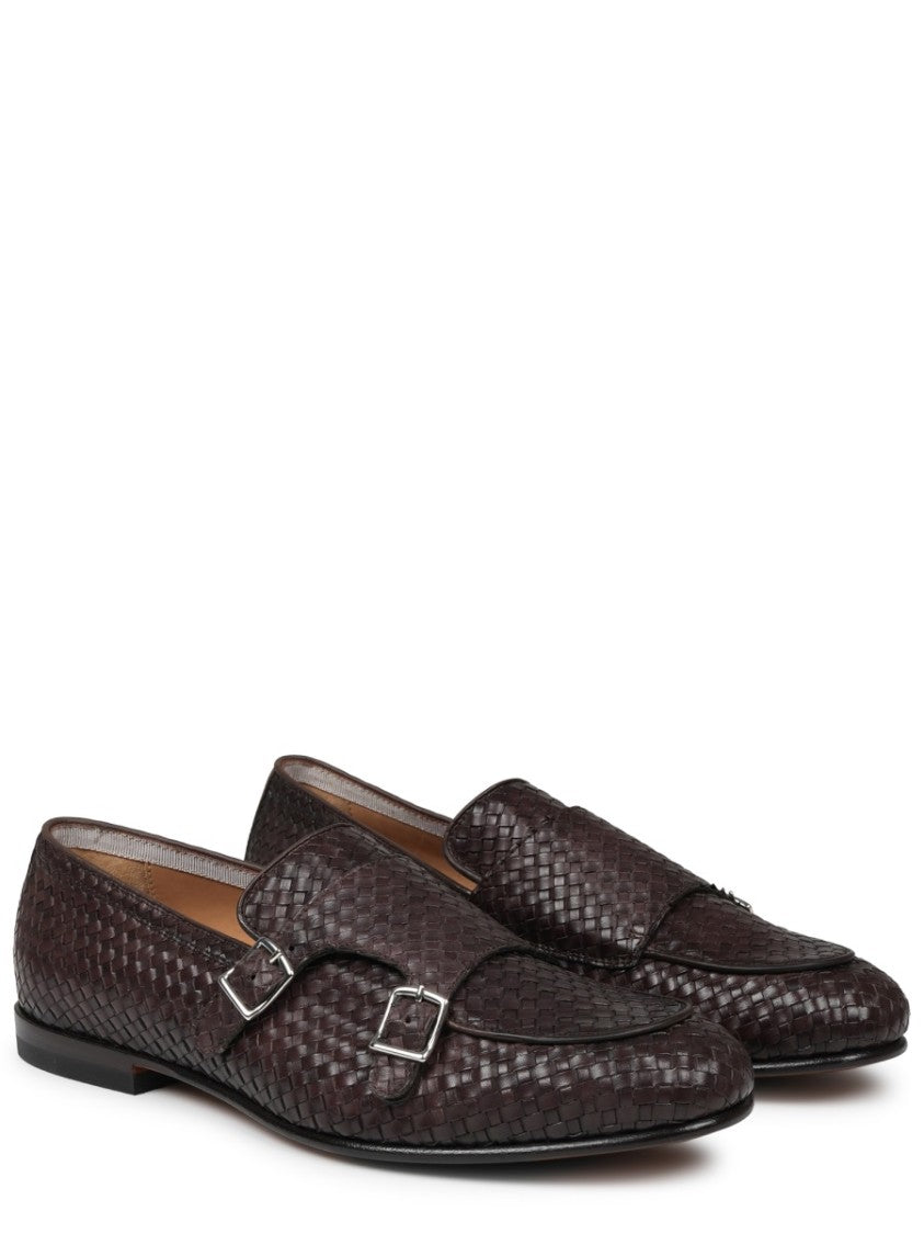 Mille885 Woven Leather Loafers With Double Silver Buckle Detail