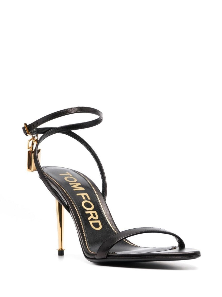 Tom Ford Striking Black Sandals With Delicate Ankle Strap