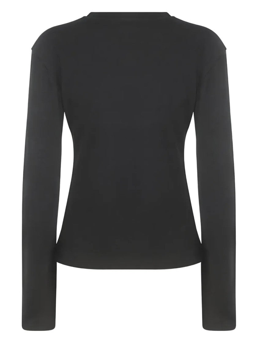 Blumarine Fitted Black Long-Sleeved T-Shirt