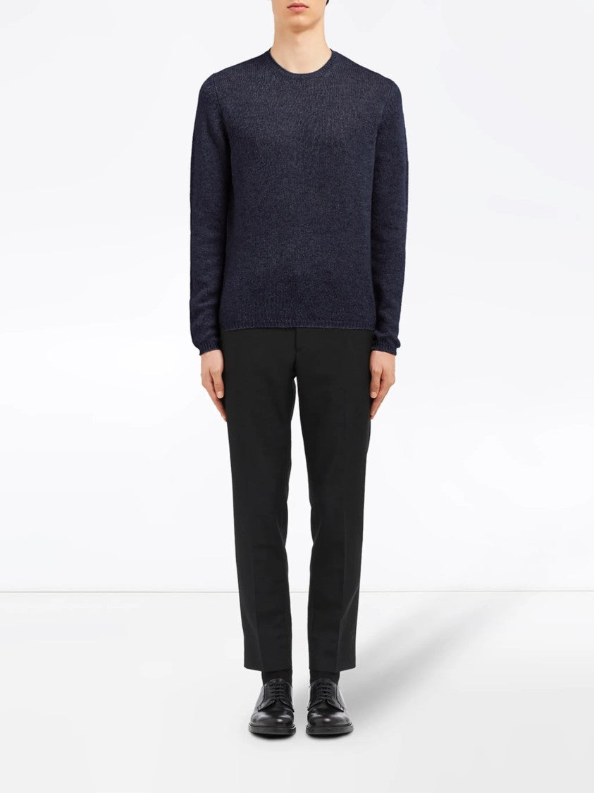 Prada Navy Crew Neck Cashmere Sweater