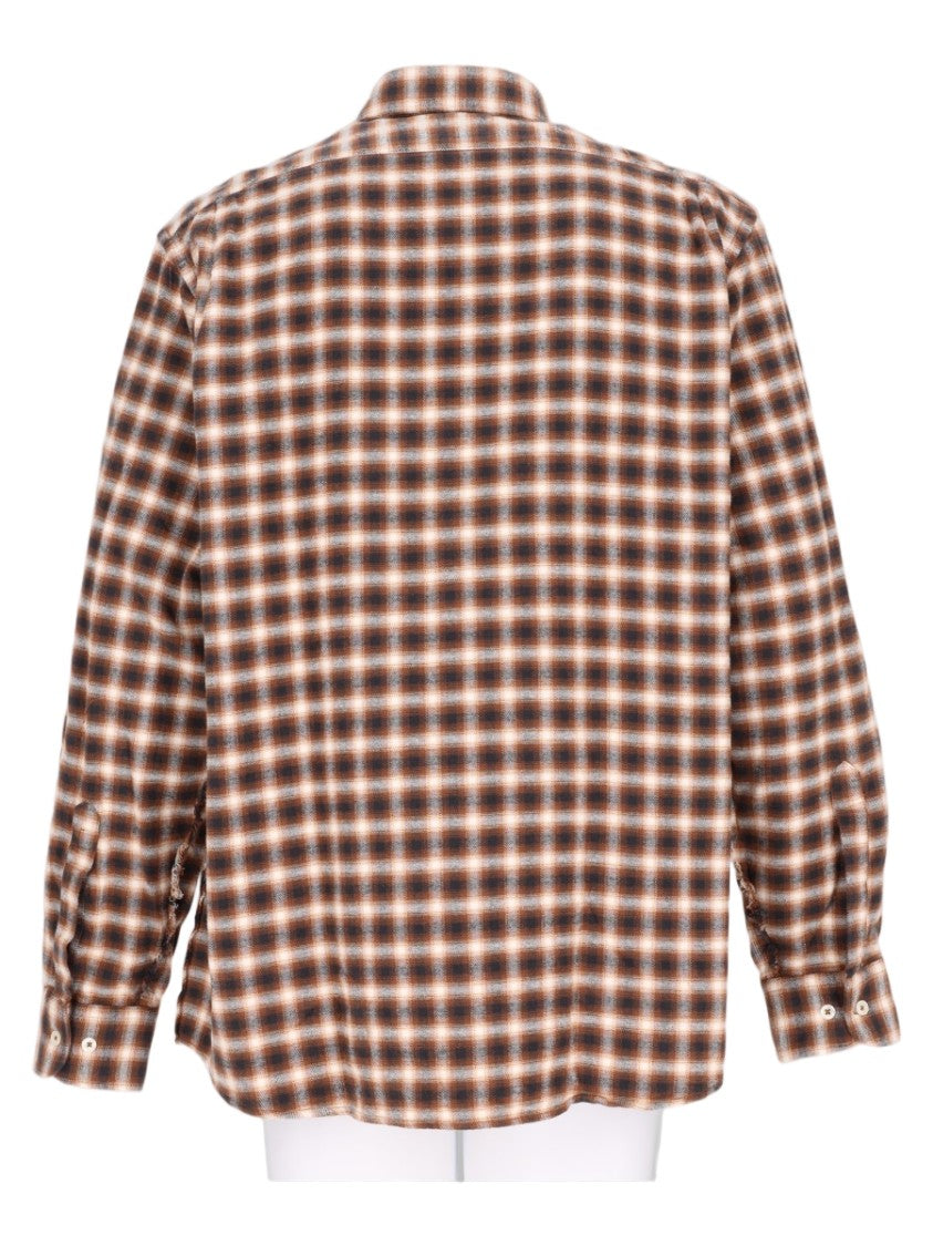 Amish Brown Plaid Button-Up Casual Shirt