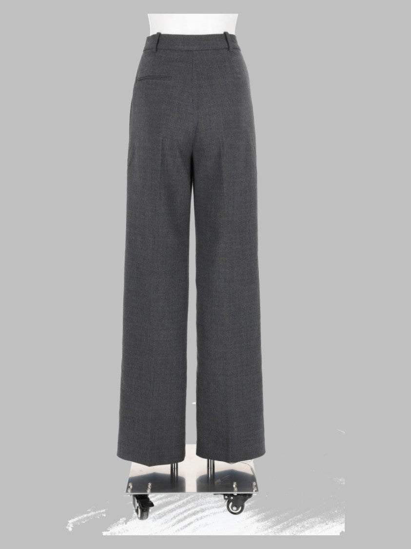 Self-Portrait Tailored Straight-Leg Trousers With Mid-Rise Waist And Textured Fabric