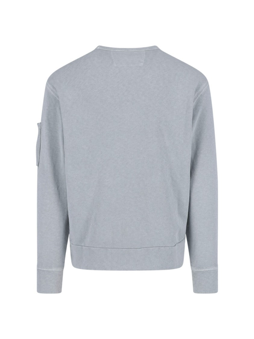 C.P. Company Light Grey Minimalist Logo Patch Sweater