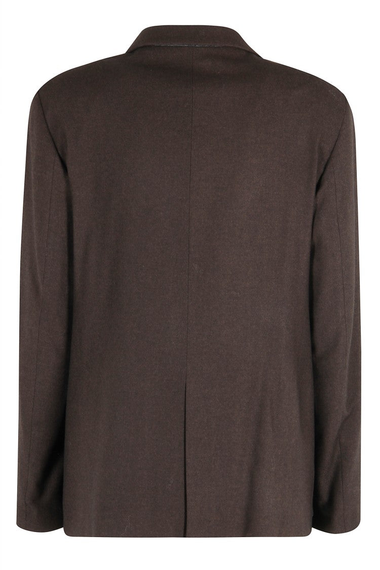 Alysi Chocolate Brown Flannel Blazer