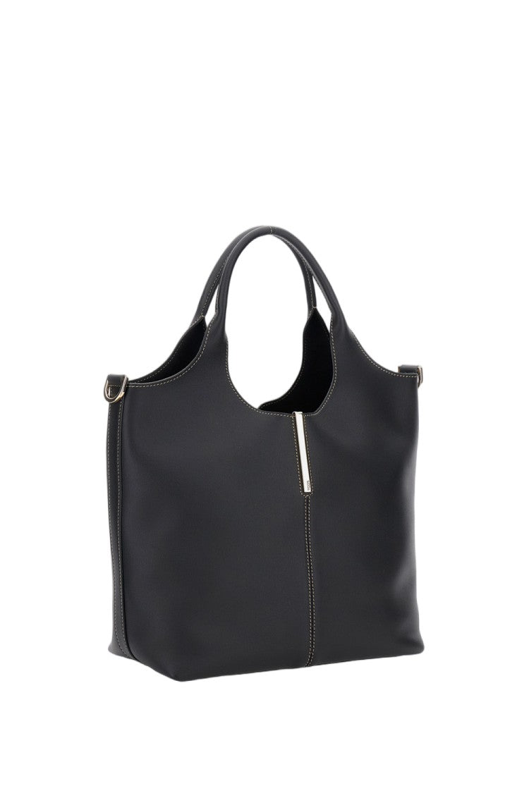 Tod's Calfskin Leather Bag With Removable Shoulder Strap And Engraved Details