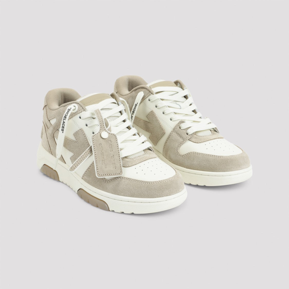 Off-White Out Of Office Beige Leather Sneakers