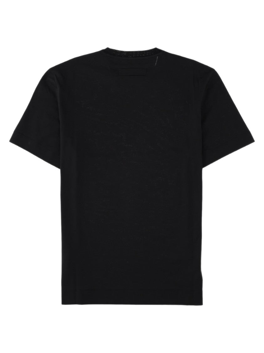 Zegna Minimalist Crew Neck Black Cotton T-Shirt