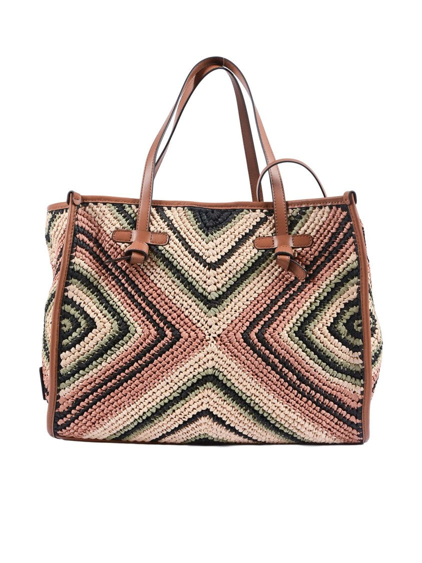 Gianni Chiarini Geometric Pattern Leather Tote Bag