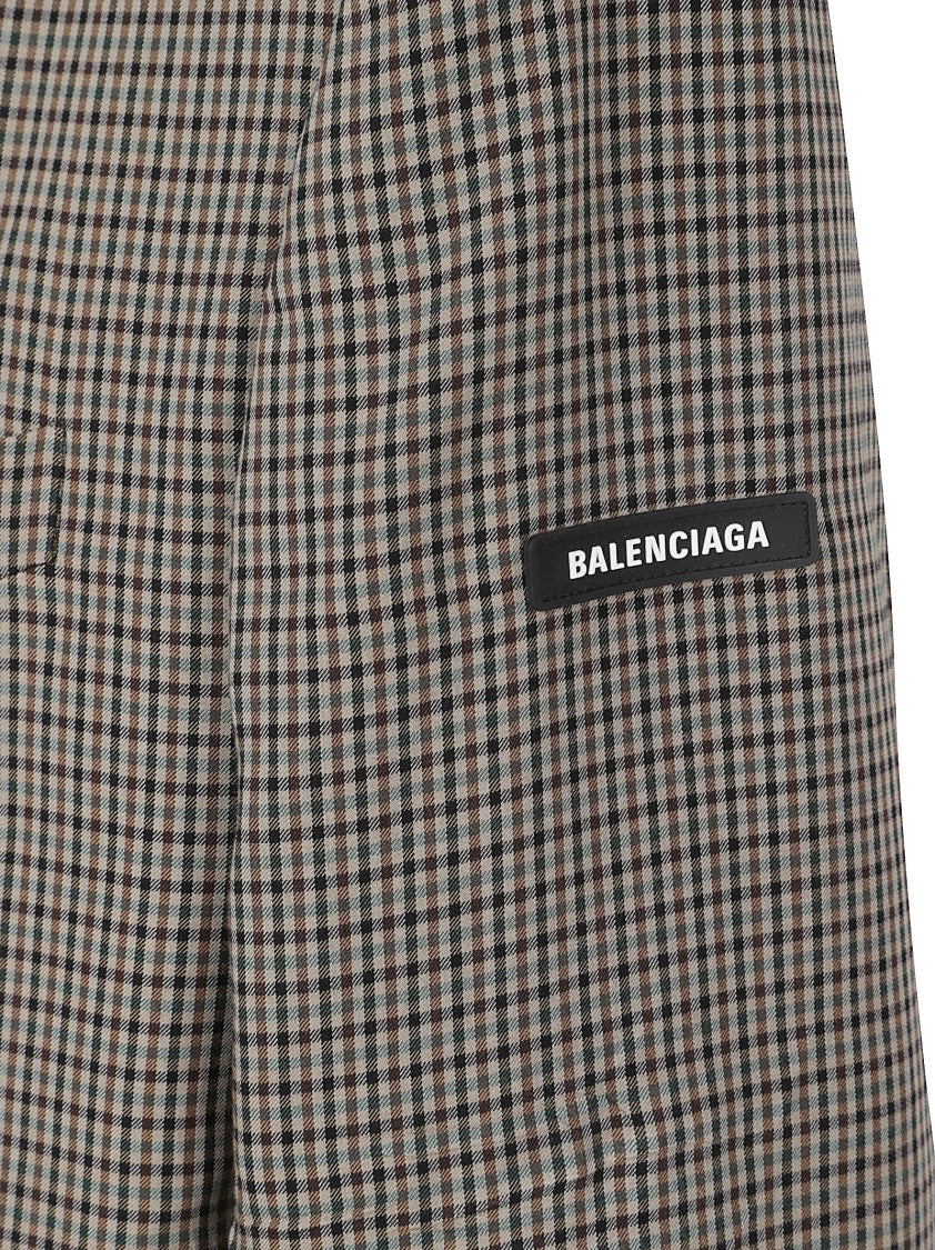 Balenciaga Checkered Blazer With Structured Shoulders And Button Closure