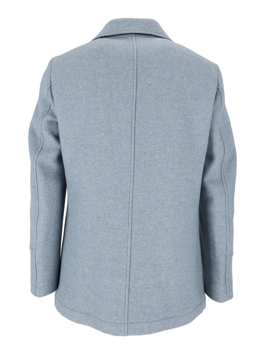 Camplin Island - S Structured Rope Wool Peacoat