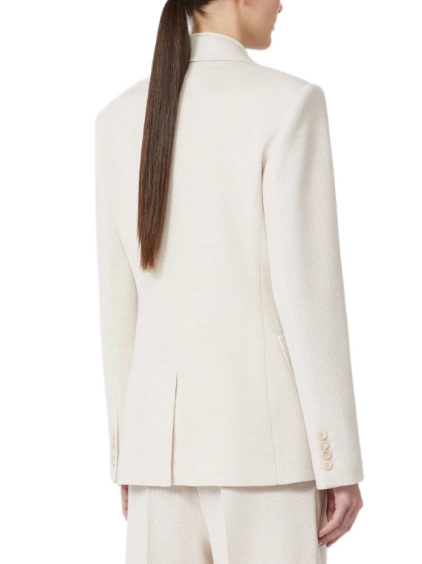 Max Mara Pure Wool Piquet Fitted Blazer