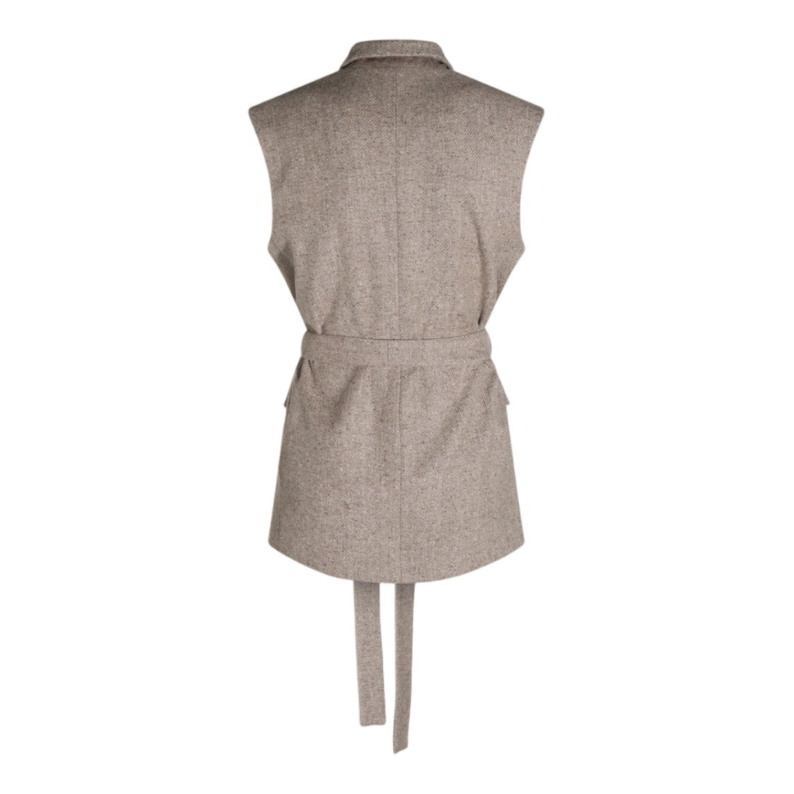 Antonelli Firenze Tailored Sleeveless Notched Lapel Belted Blazer