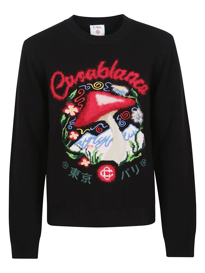 Casablanca Mushroom Emblem Cotton Sweater