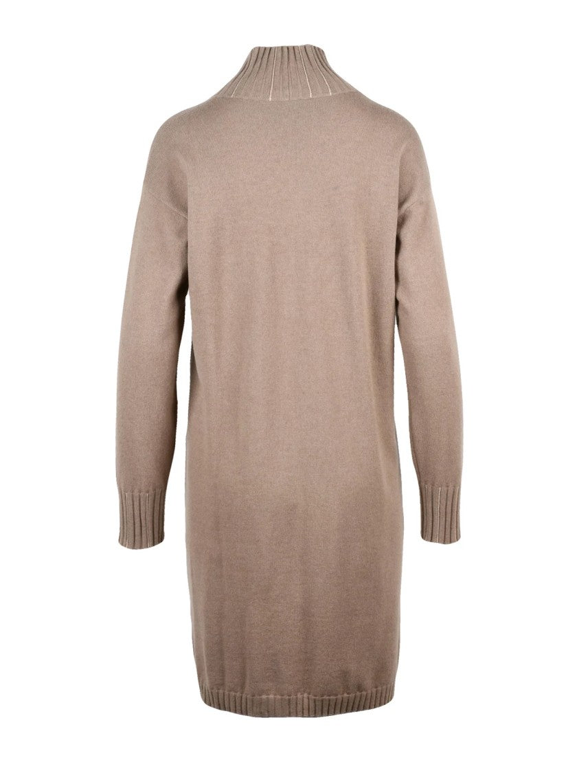 Fabiana Filippi Beige Virgin Wool-Blend Knit Dress